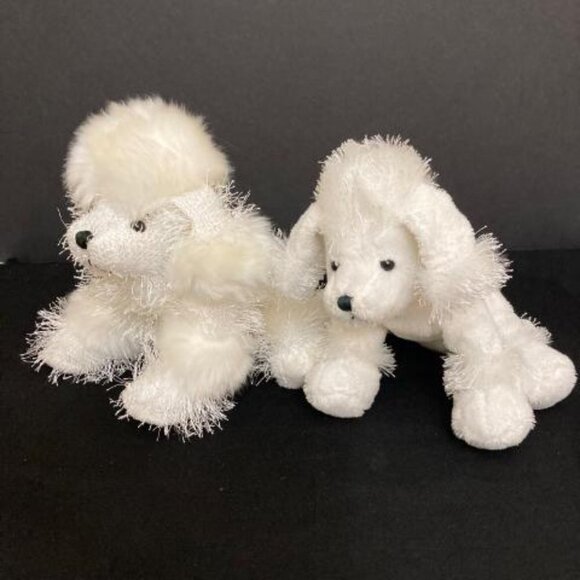 Ganz Webkinz White Poodles Lot of 2 No Codes HM014 HS014 - Picture 1 of 5